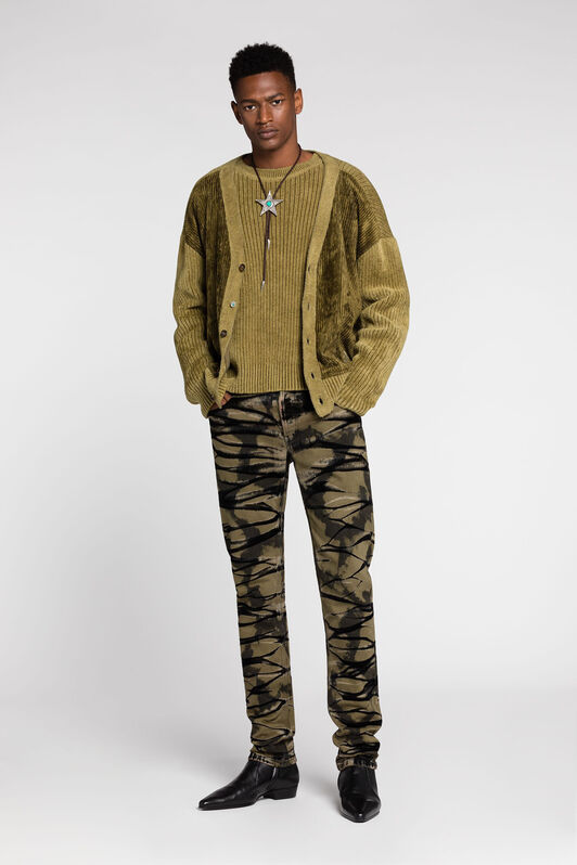RC Mirror Snake Ribbed-Knit Sweater RC Mirror Snake Ribbed-Knit Sweater IVY GREEN RRM608-MI016