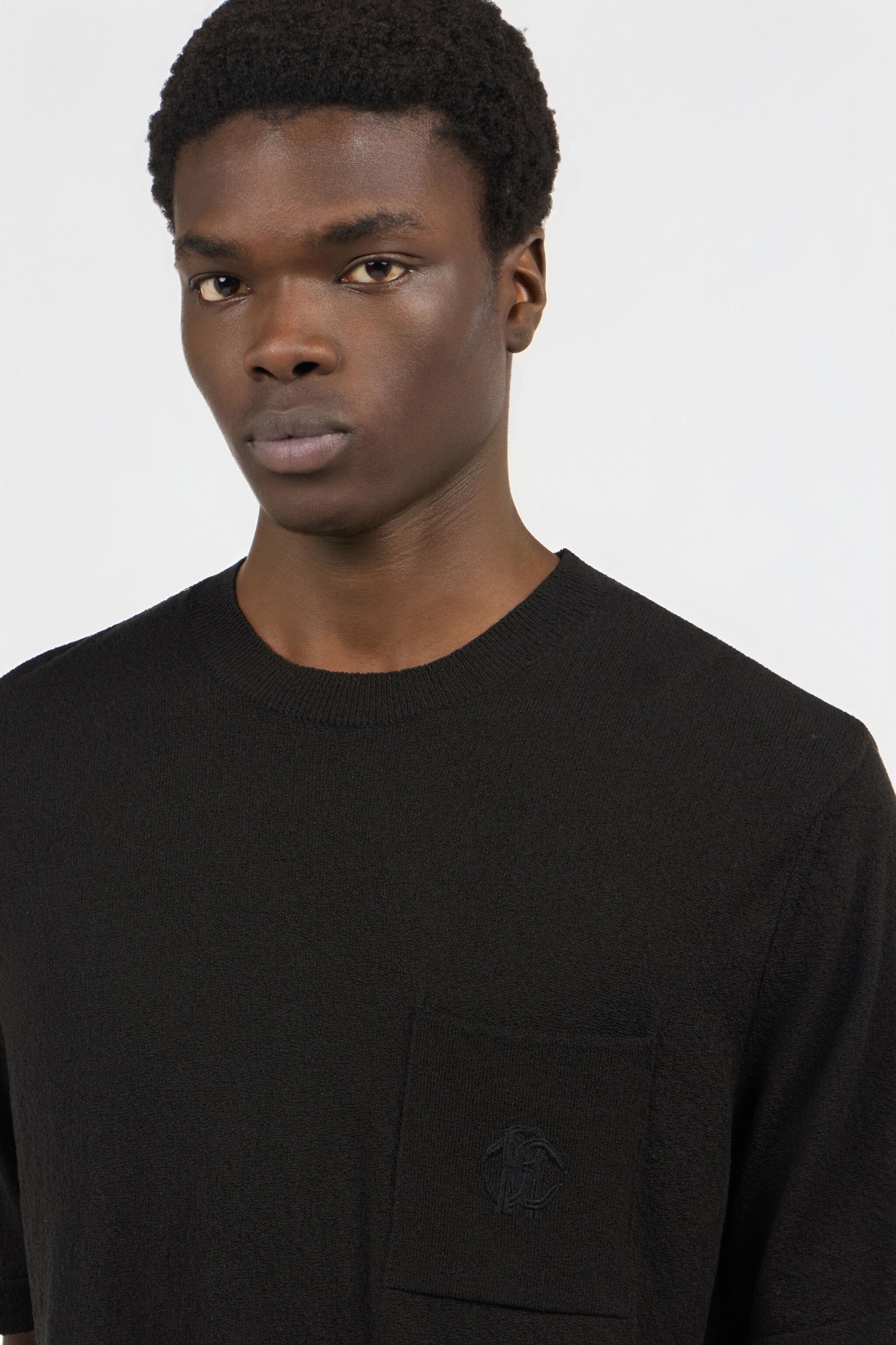 RC T-shirt en Maille Noir avec Monogram RC RC T-shirt en Maille Noir avec Monogram RC BLACK SOT60A-AI008