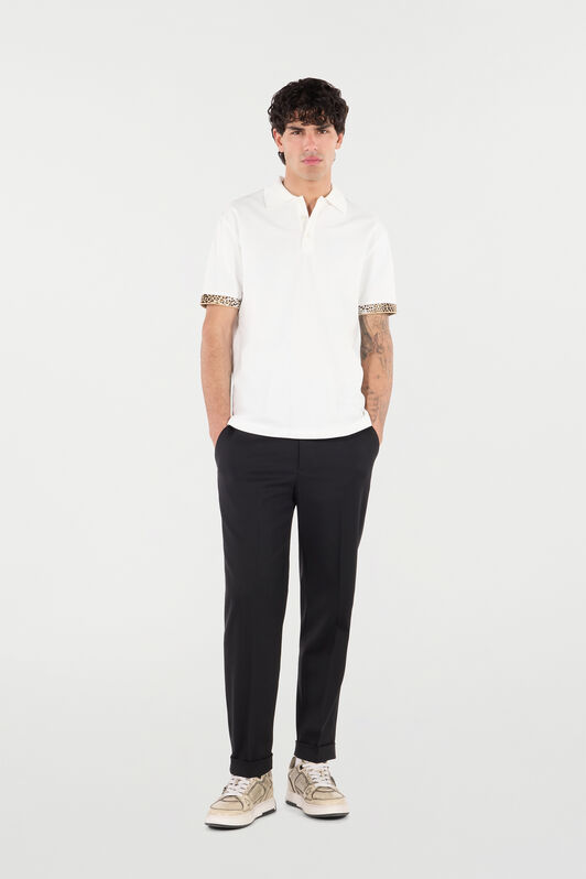 RC Polo Shirt with Jaguar Skin Details RC Polo Shirt with Jaguar Skin Details White VRT64A-KB002
