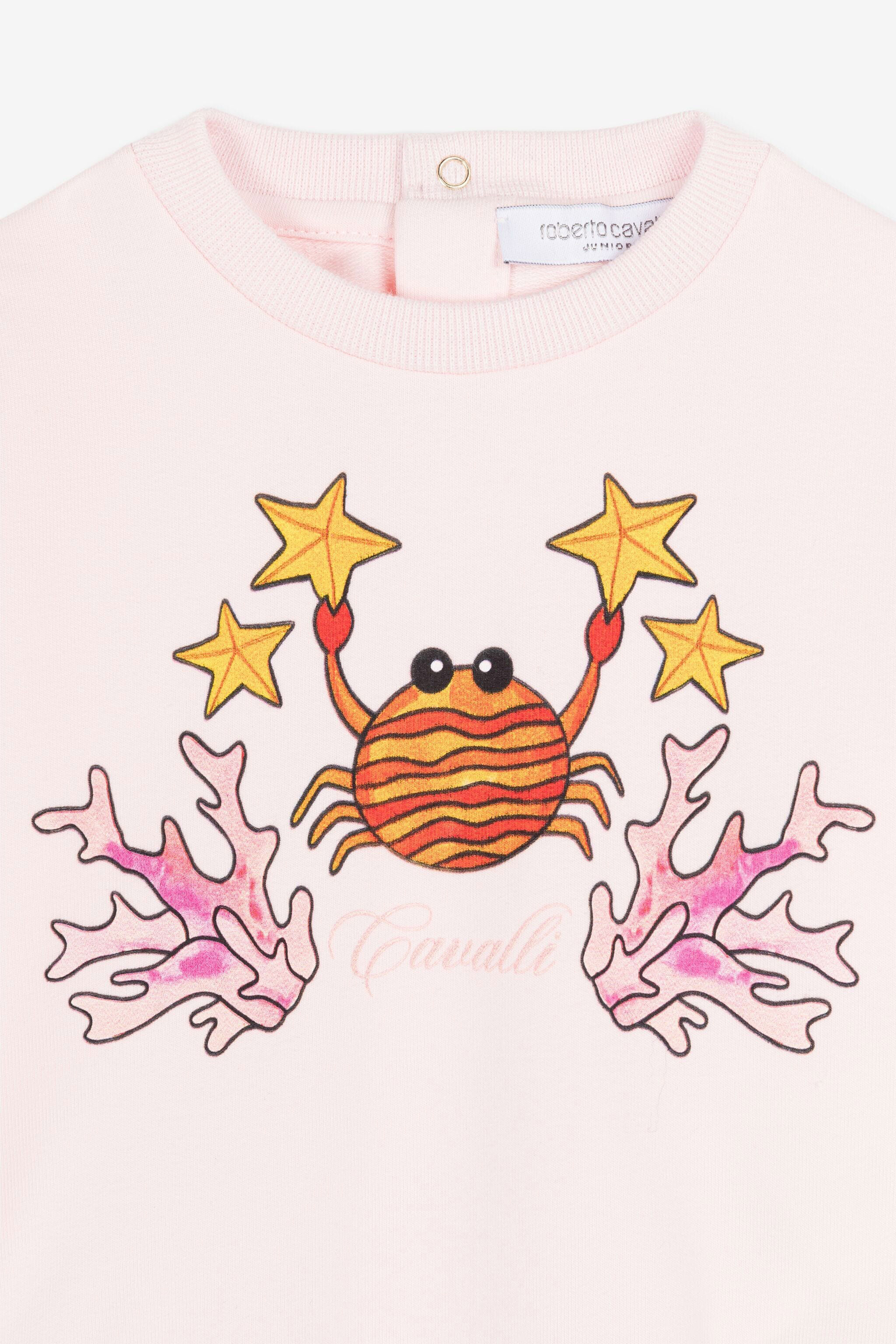JU Sudadera con cangrejo estampado Rosa QJT940-CF050
