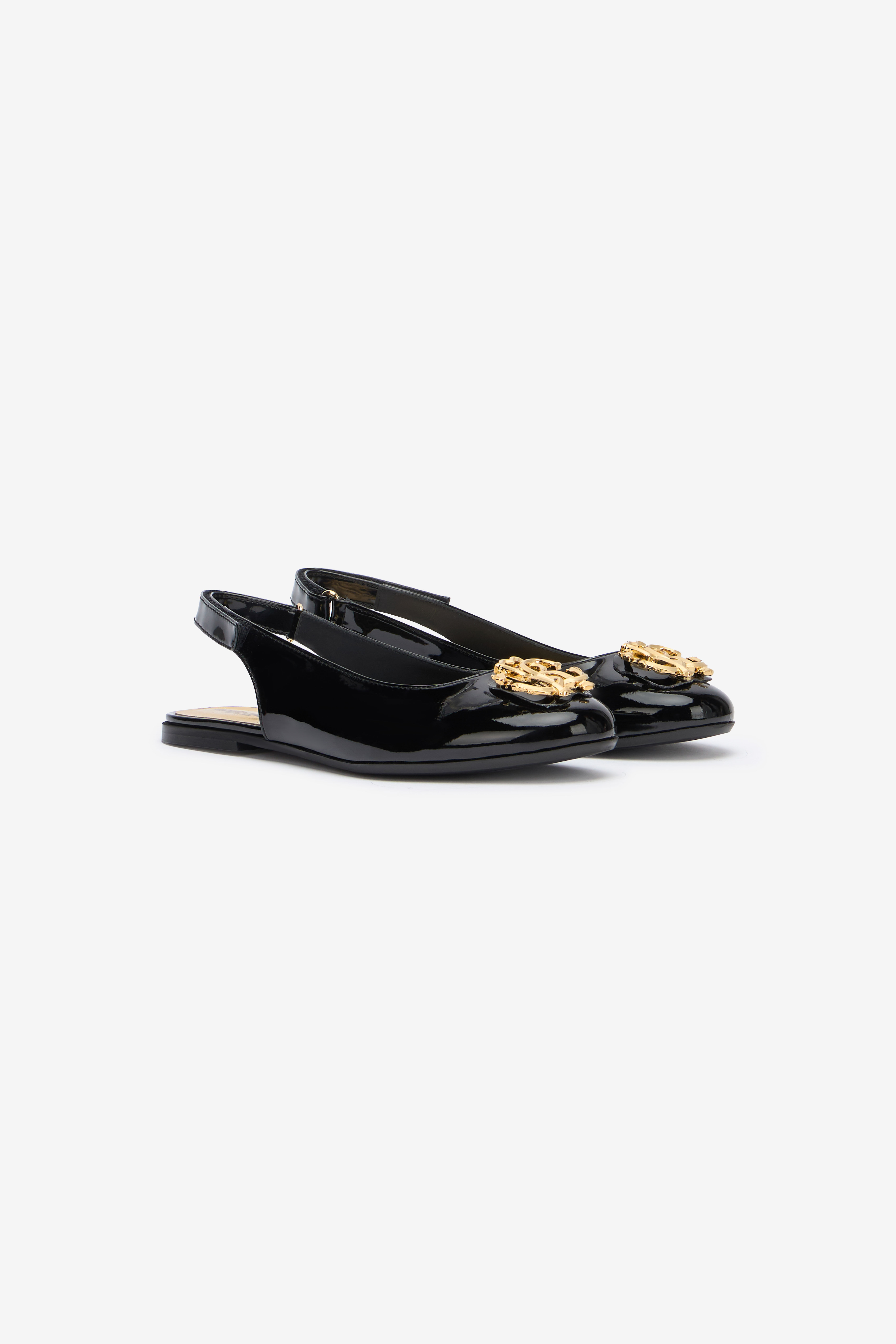 RC Slingbacks Noires avec Monogramme RC BLACK QOS01C-PZO19