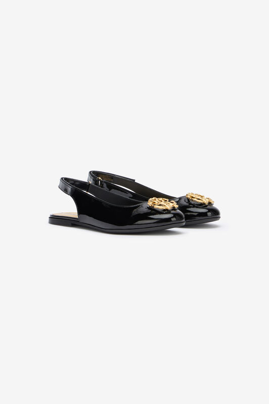 RC Slingbacks Noires avec Monogramme RC RC Slingbacks Noires avec Monogramme RC BLACK QOS01C-PZO19