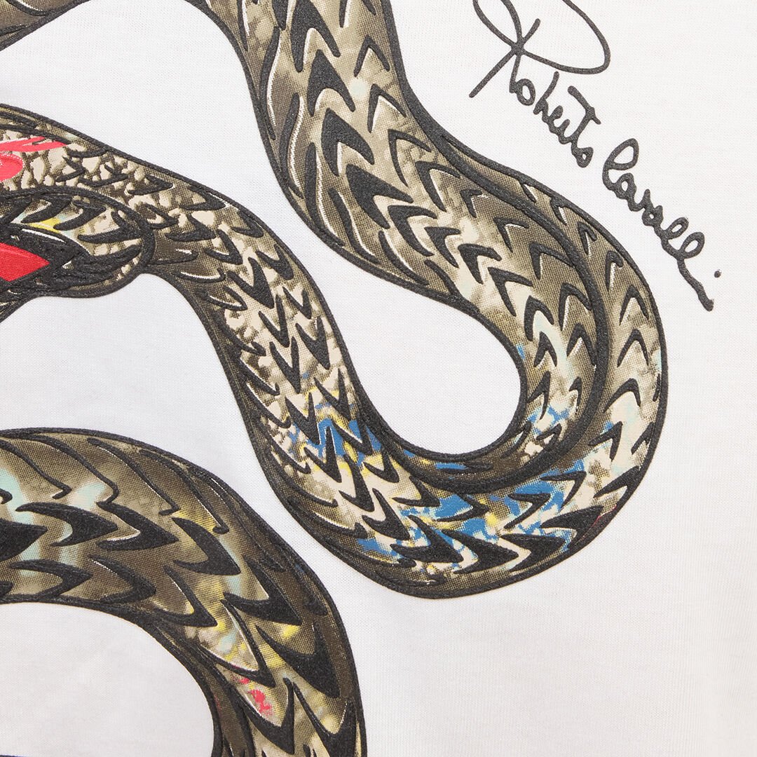 RC T-shirt Bianca con Stampa Serpente RC T-shirt Bianca con Stampa Serpente WHITE ROT60E-JD065