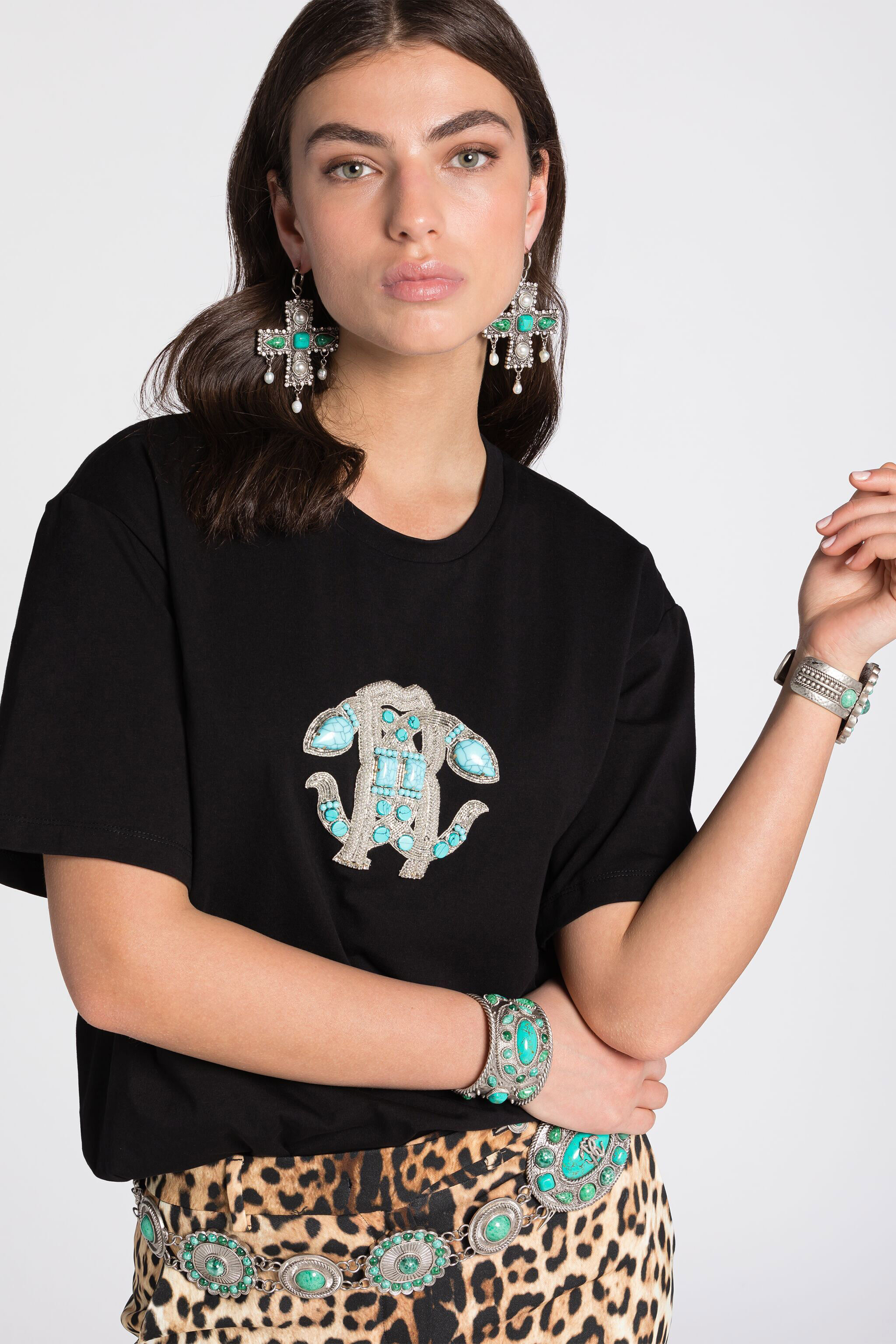 RC Mirror Snake Cotton T-Shirt Black RKR600-JD062