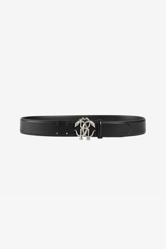 RC Cintura in pelle con Monogram Mirror Snake Nero QRC007-PZ132
