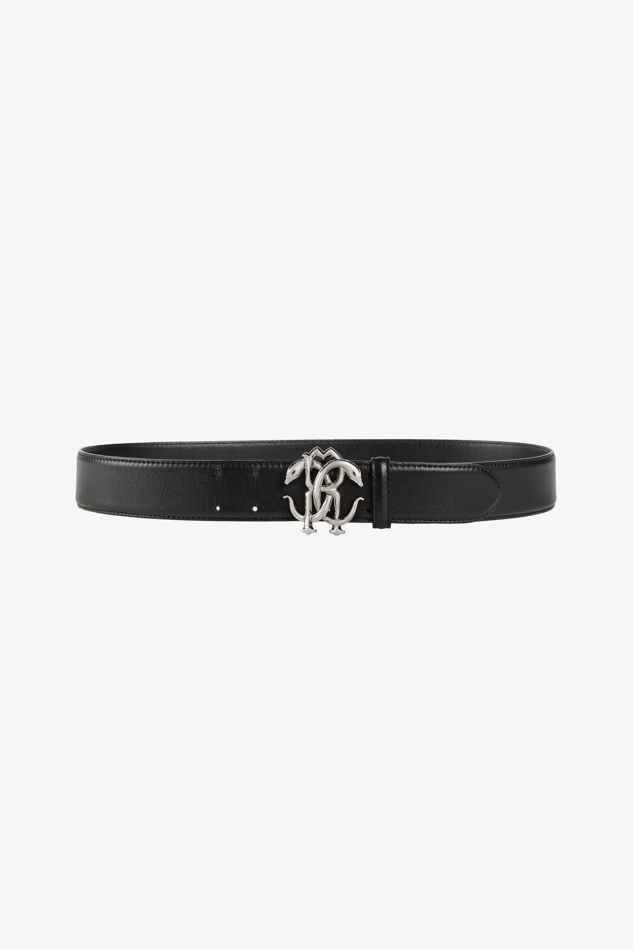 RC Cintura in pelle con Monogram Mirror Snake Nero QRC007-PZ132