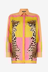 ${brand} Silk Shirt with Pop Horse Print ${colorDescription} ${masterID}