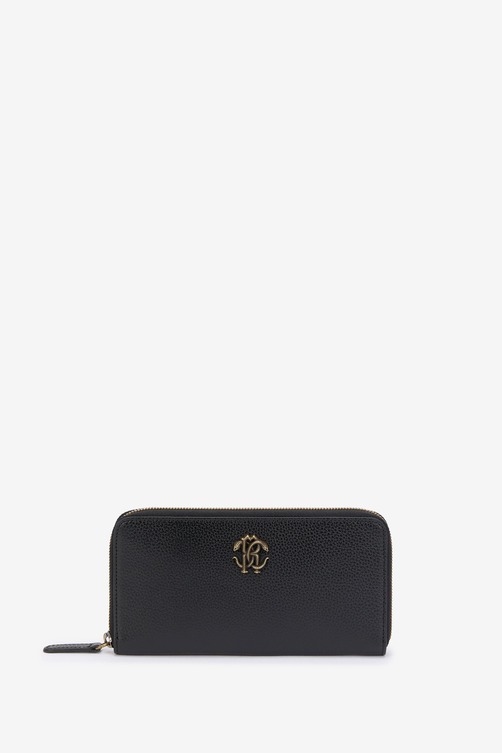 RC Schwarzes Zip-Around-Portemonnaie Mit Mirror Snake Monogram BLACK QOA00C-PZO37
