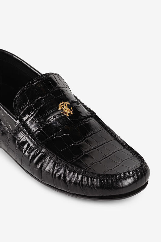 RC Croc-Embossed Loafers RC Croc-Embossed Loafers Black JSS00A-PZA73
