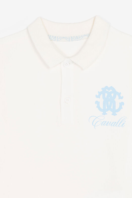 JU RC Monogram-Print Polo Shirt White PJT620-JV025