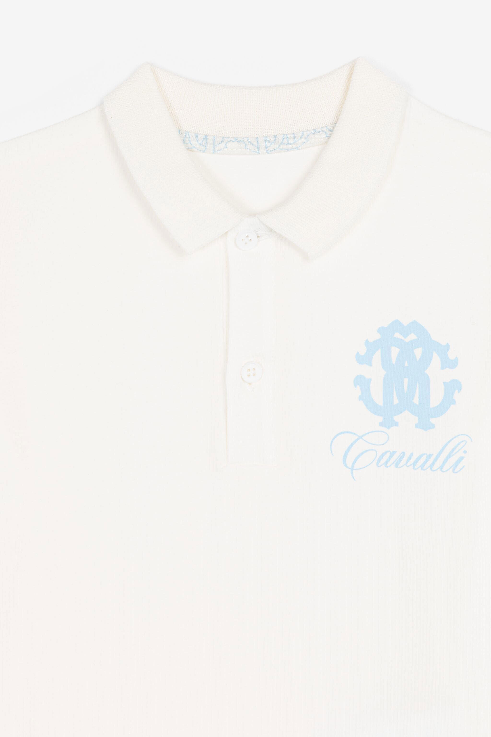 JU RC Monogram-Print Polo Shirt White PJT620-JV025