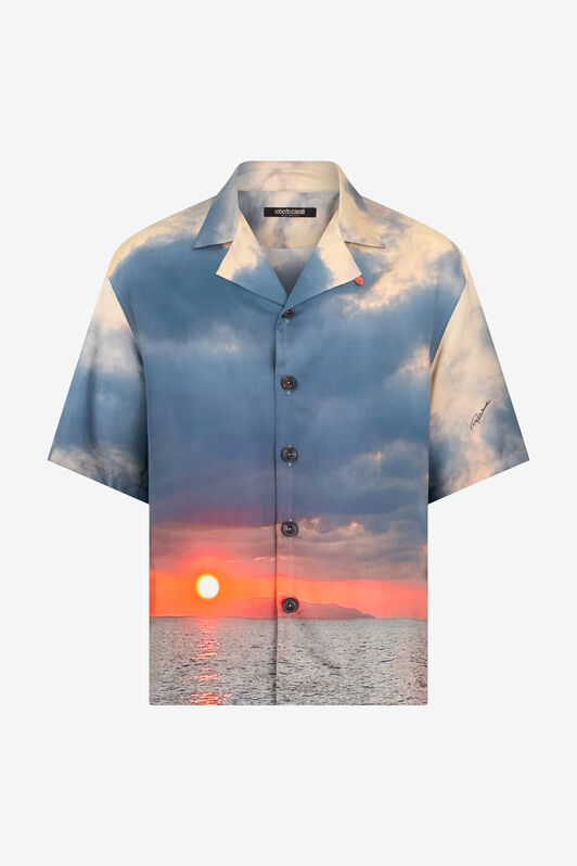RC Camicia In Seta Stampa Sunset BLUE UMT762-4QP85
