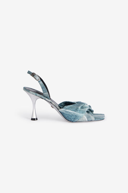 RC Denim-Effect Slingback Sandals Blue UKS006-SMC77