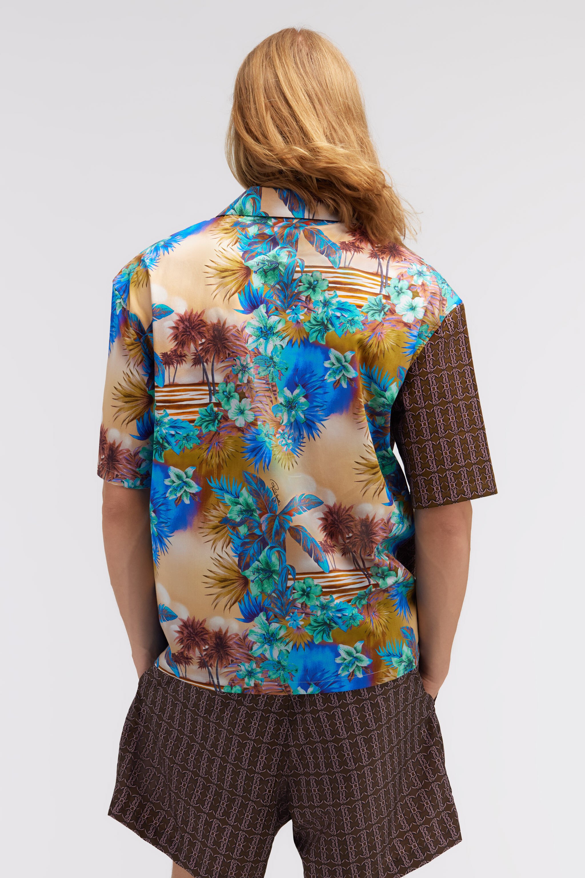 RC Short-sleeve shirt with Hawaii print Brown/Orange SRT763-CDI84