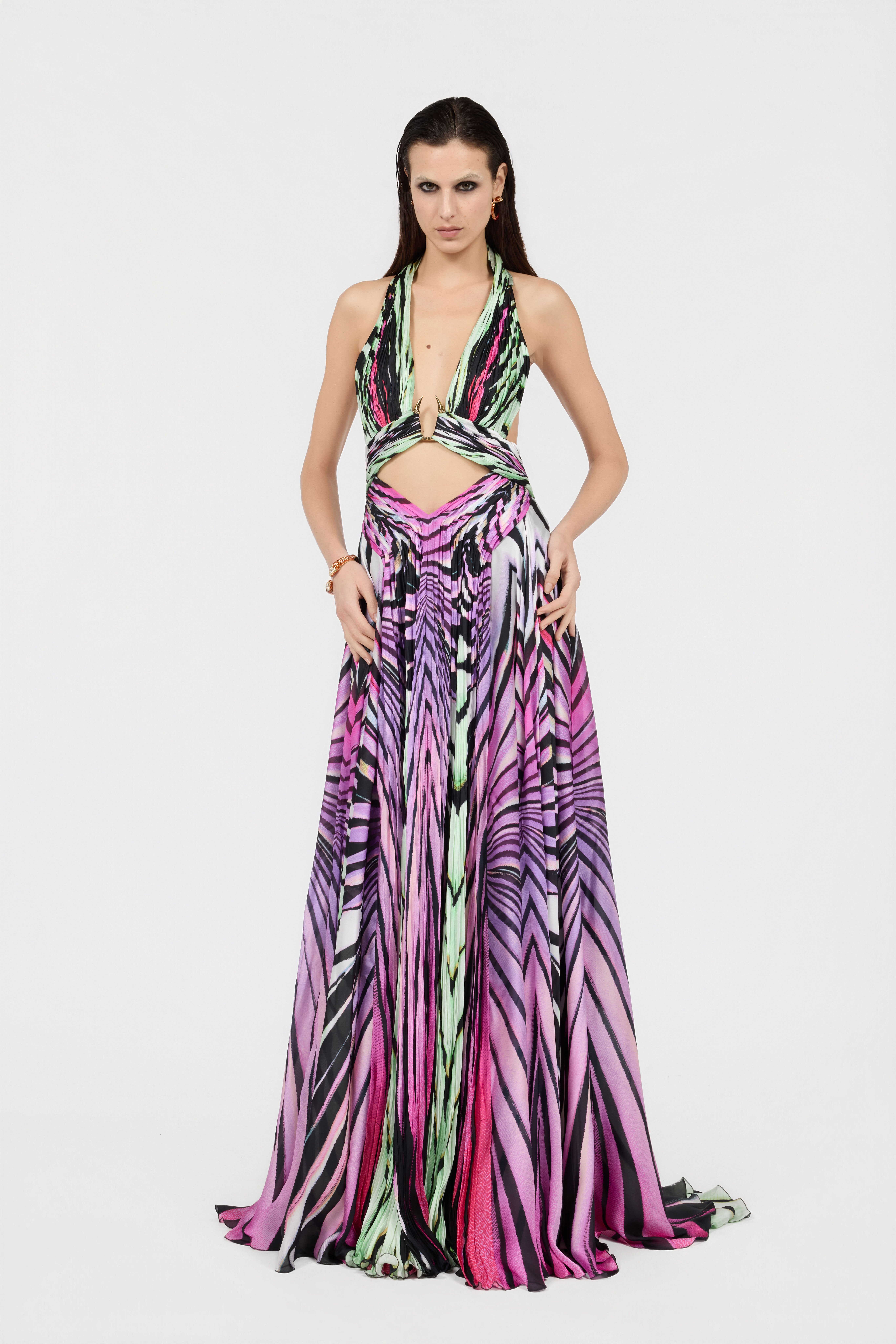 RC Ray of Paradise Print Silk Maxi Dress RC Ray of Paradise Print Silk Maxi Dress MULTICOLOR XKT158-CTM33