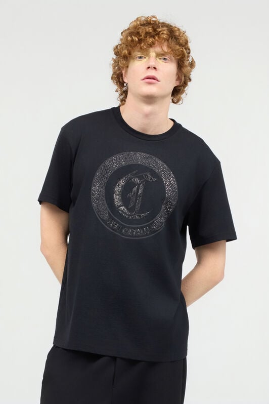 JC T-Shirt With Mini-Studded Logo JC T-Shirt With Mini-Studded Logo Black UFT052-UF072