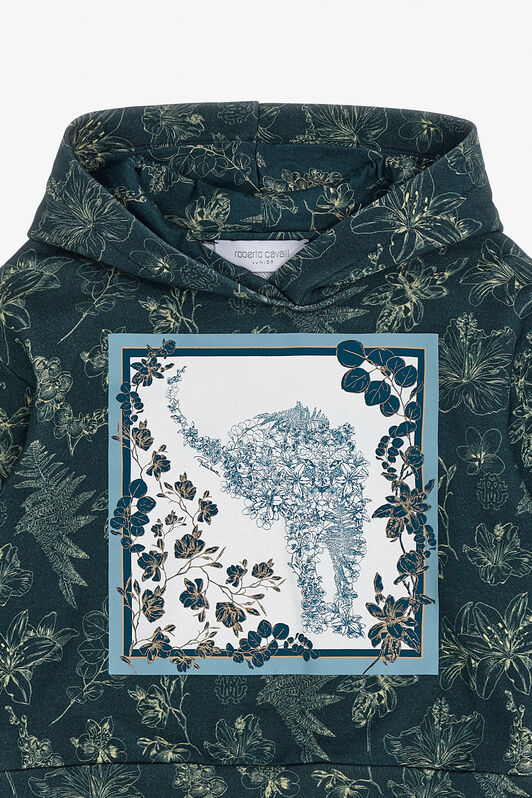 JU Sweatshirt mit Blumenmuster Blau TJT68C-5OM08