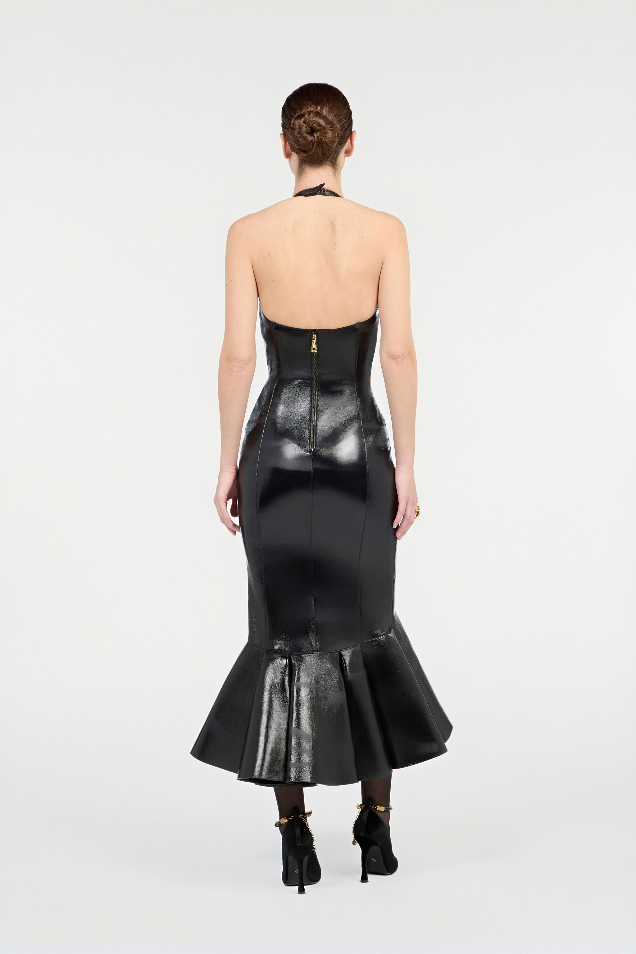 RC Abito Midi Nero In Vera Pelle Nero VWP108-PN001