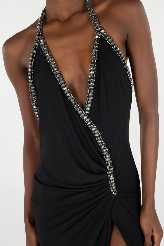 RC Long Dress with Rhinestones RC Long Dress with Rhinestones Black VQR103-JE034