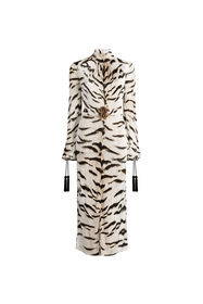 RC Zebra-print midi dress Black/White MQT139-9EA39