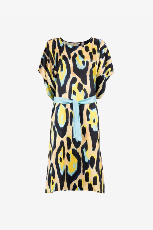 RC Leopard print beach dress Yellow QKW00P-2NF54