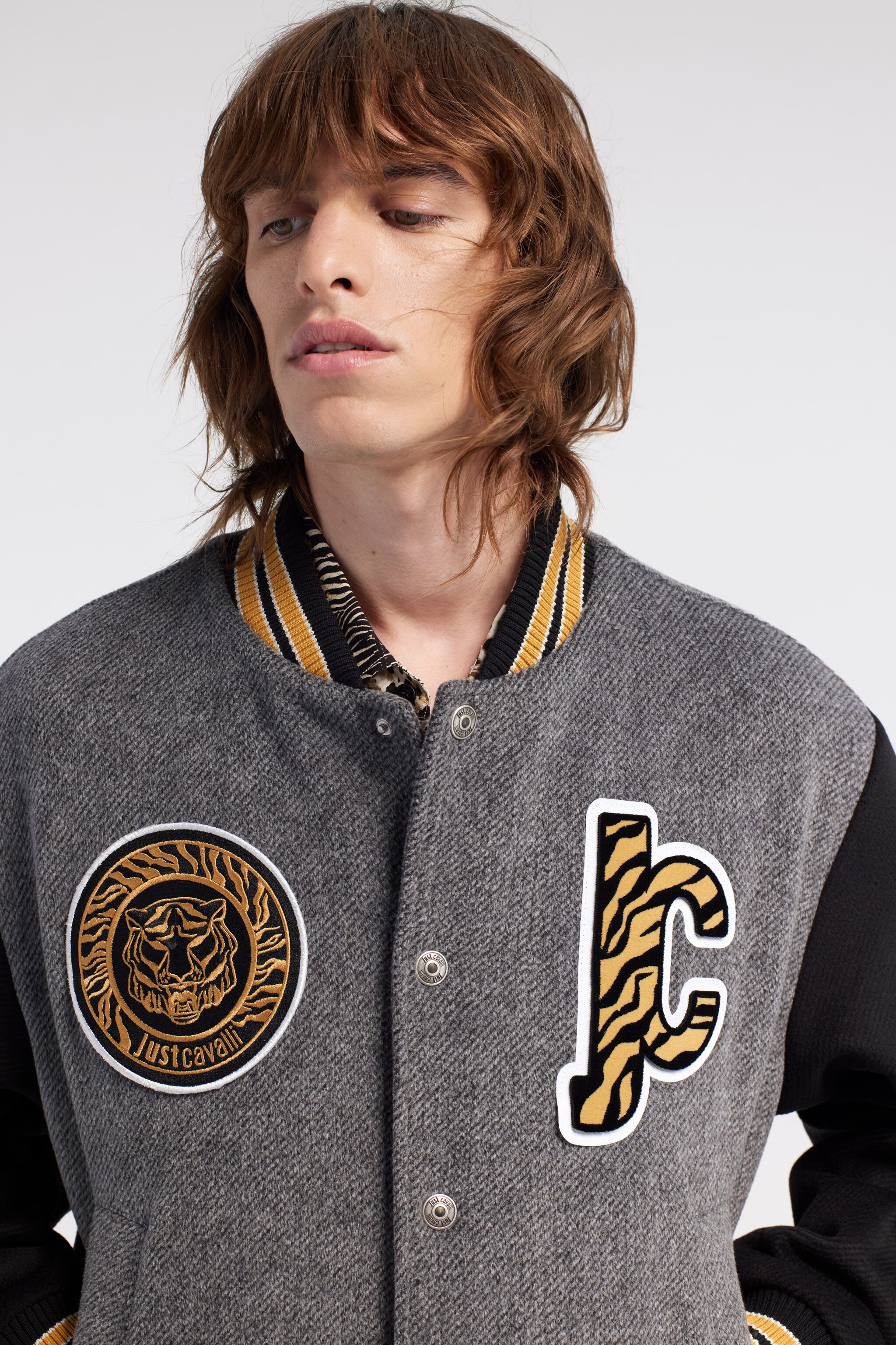 JC Just Cavalli Logo Bomber Grau RRT021-RR283