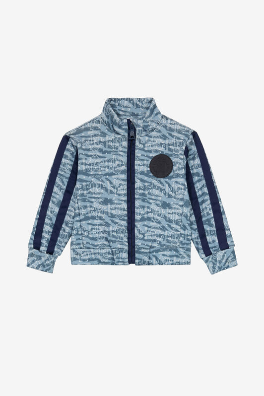 JU Sudadera Con Cremallera Y Estampado Integral Azul claro UJT693-5OO44