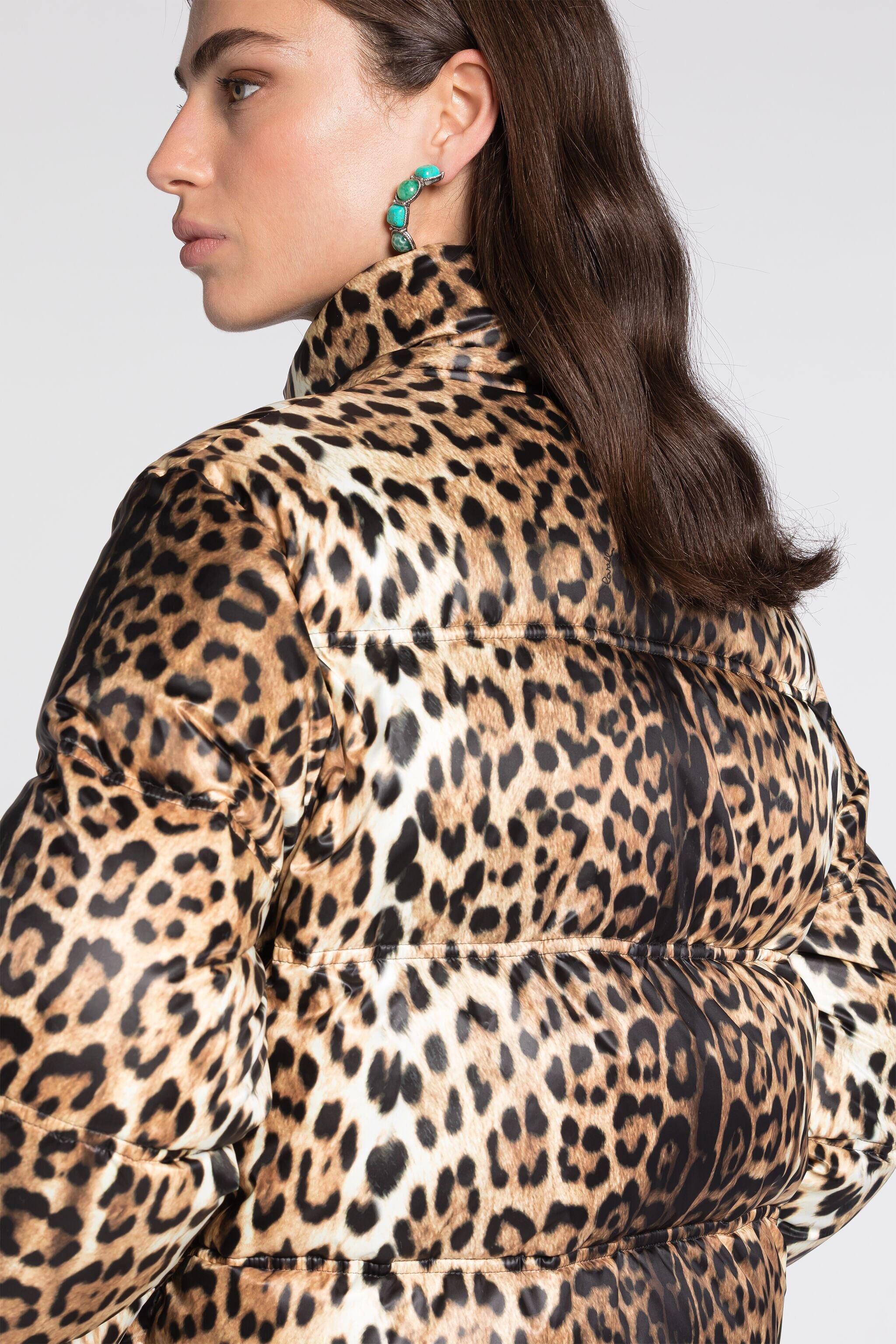 RC Gefütterte Jacke mit Leoparden-Print Hellbraun RKT800-SRH26