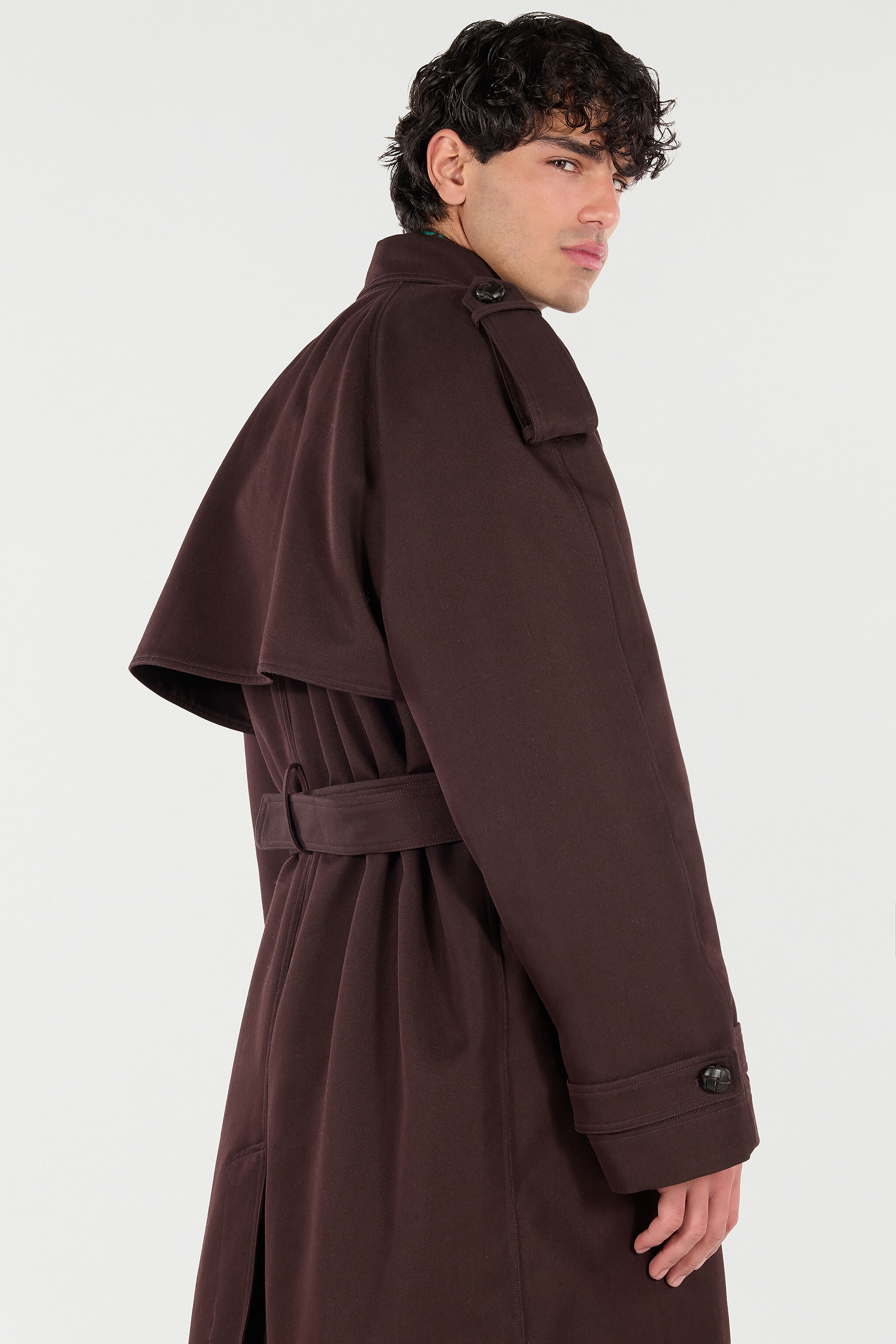 RC Long Trench Coat in Cotton Brown VRT531-FN071