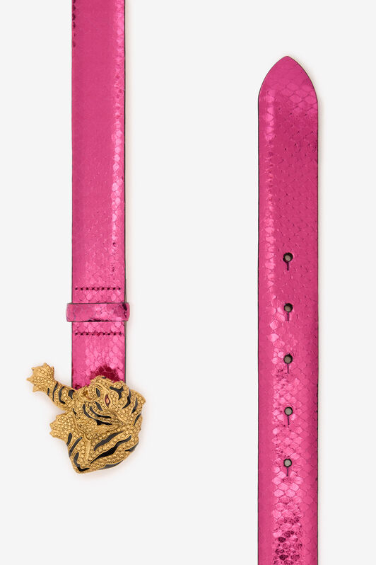 RC Belt with Snake Print and Jewel Tiger Detail Fuchsia TKC002-PZ579