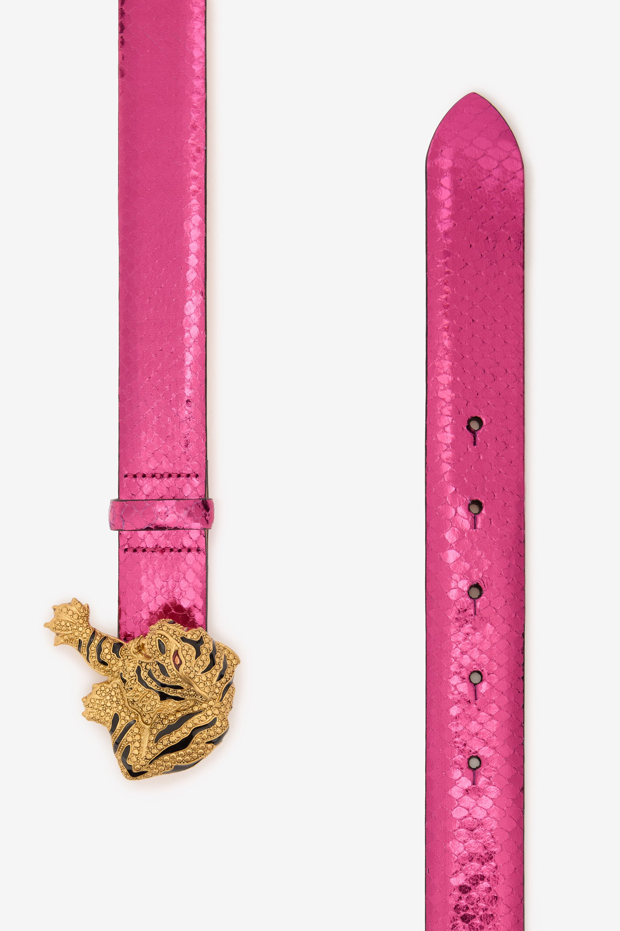 RC Belt with Snake Print and Jewel Tiger Detail Fuchsia TKC002-PZ579