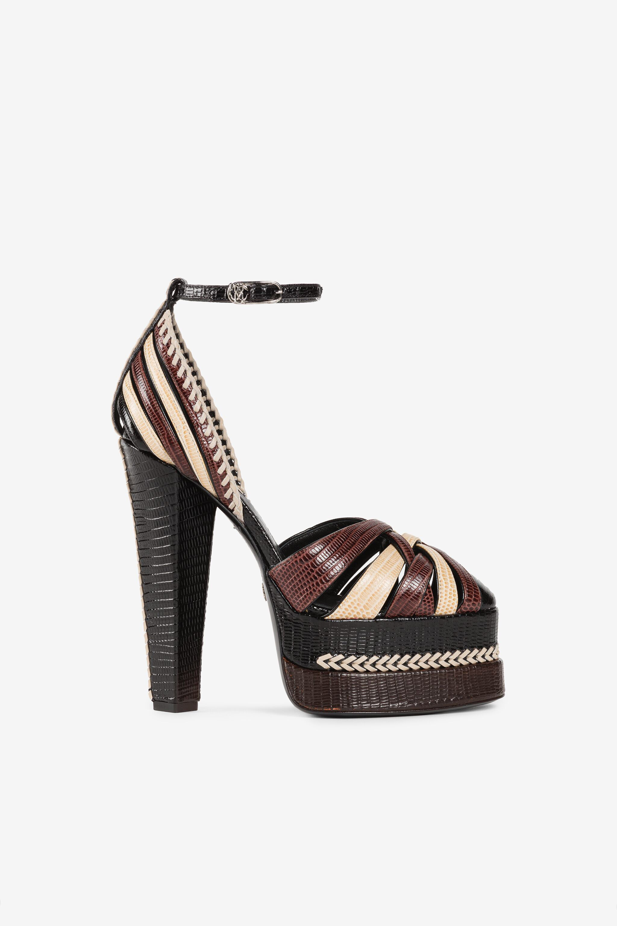 RC Sandali platform effetto serpente Marrone RWS009-PZV62