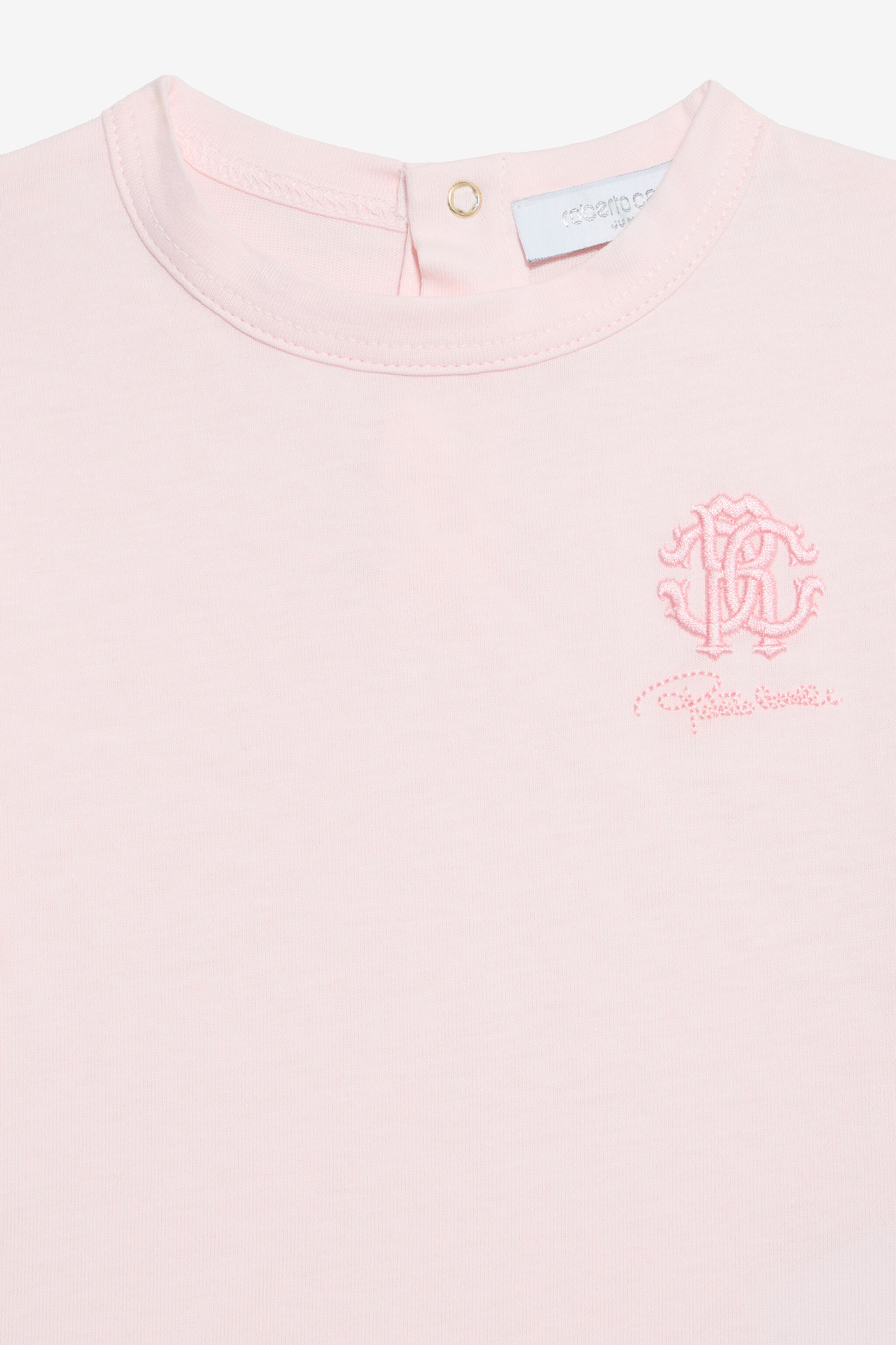 JU Baby Pink T-Shirt with RC Monogram BABY ROSE VJT606-JD001