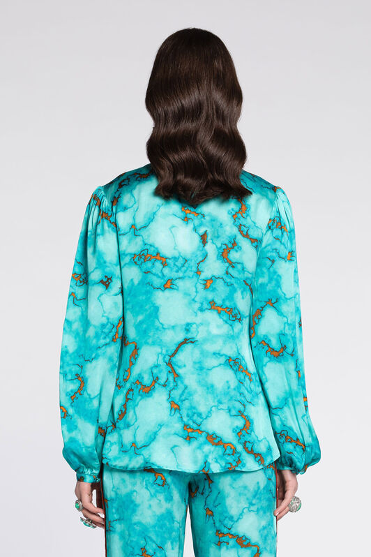 RC Marble-Print Shirt Light blue RKT705-SZH62