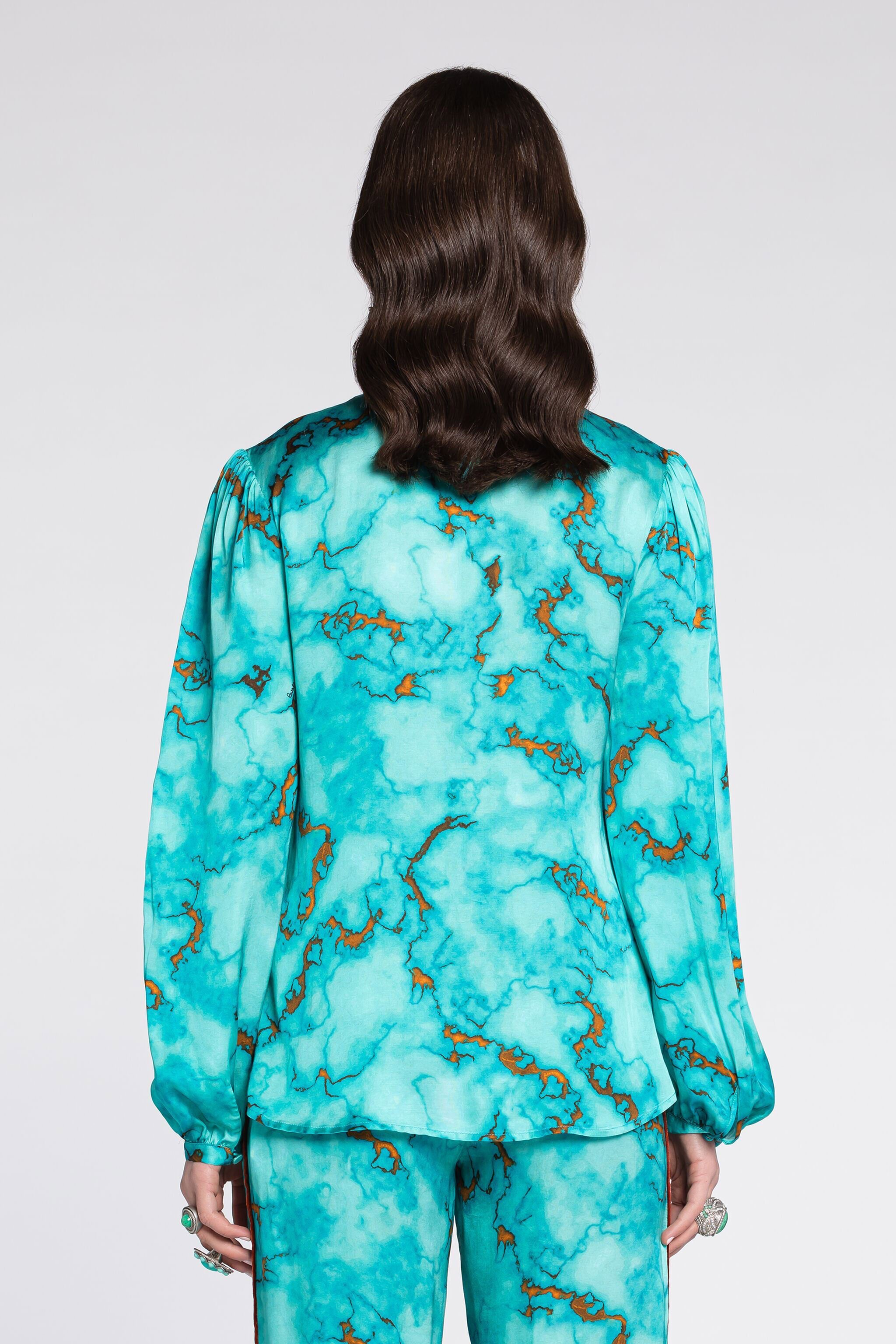 RC Marble-Print Shirt Light blue RKT705-SZH62
