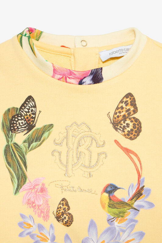 JU Yellow Sweatshirt with Tropical Print YELLOW VJT660-CF050