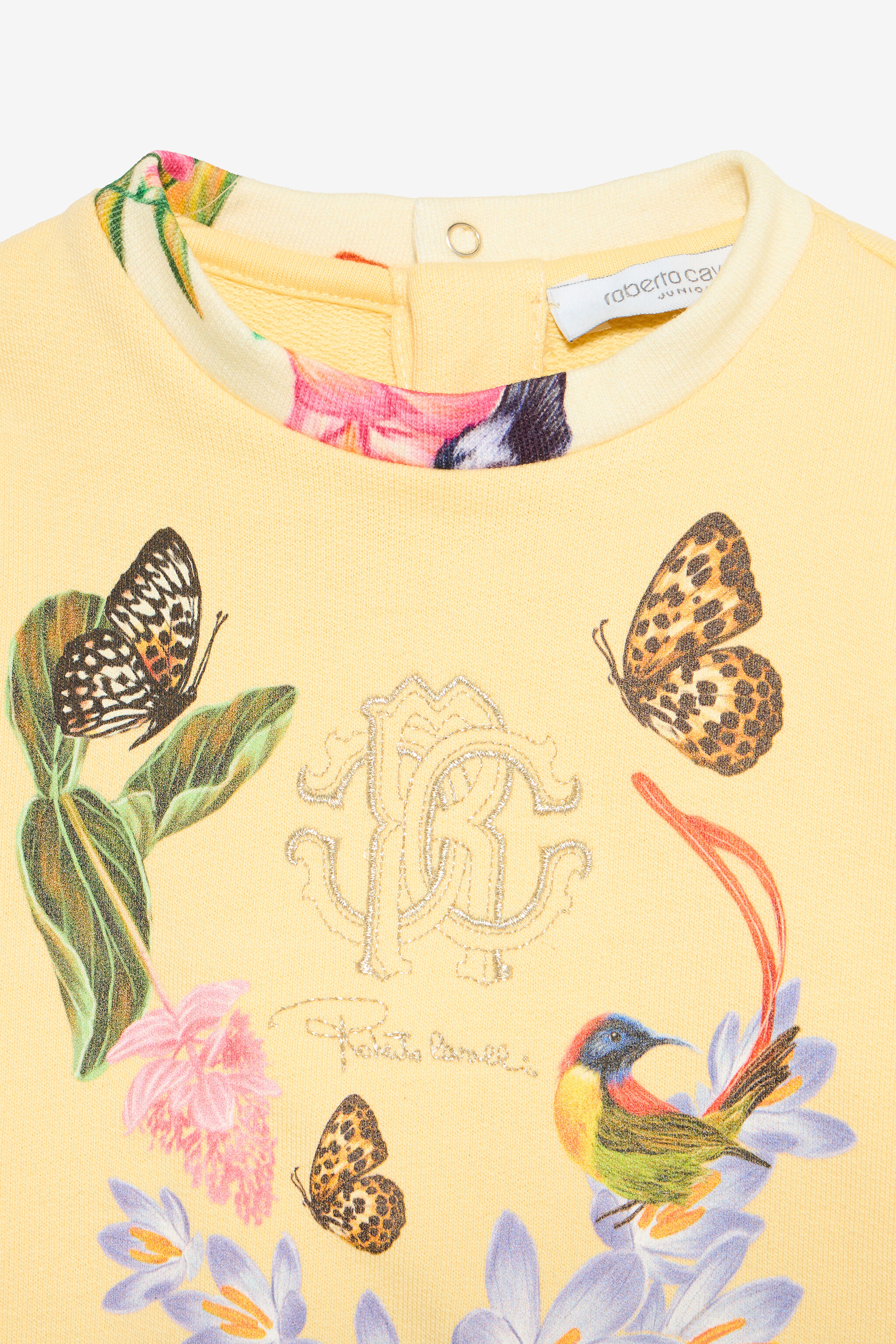 JU Yellow Sweatshirt with Tropical Print YELLOW VJT660-CF050