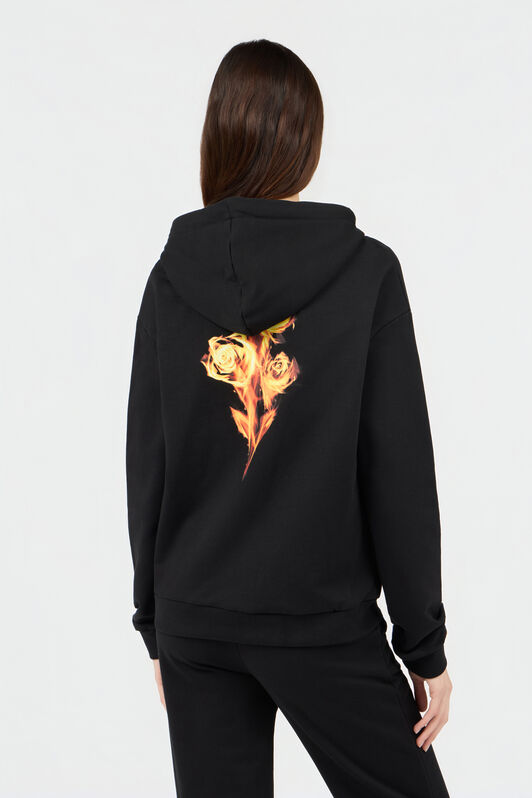 RC Sudadera Con Capucha Estampado Flaming Rose BLACK SOT66H-CF008