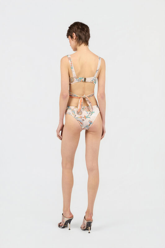 JC Costume Intero con Stampa Persian Tarot 744 BEIGE + 217 AZZU WFM035-WF754