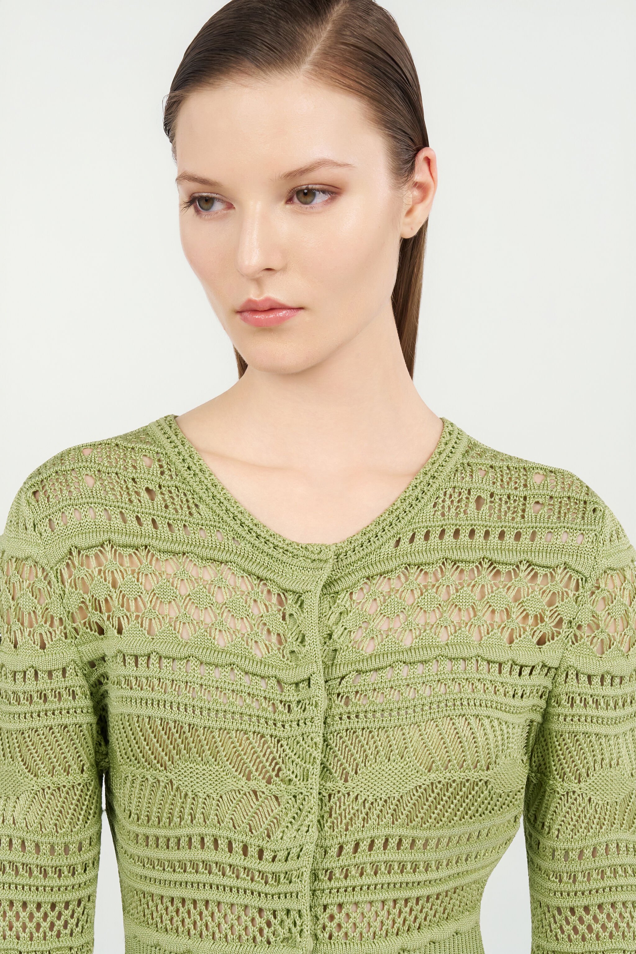 RC Knit cardigan with contrast details RC Knit cardigan with contrast details LIGHT GREEN WQM905-MA018