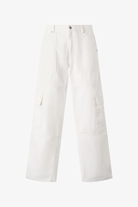 RC Pantalon À Imprimé Python Et Poches Blanc URJ230-4NN53