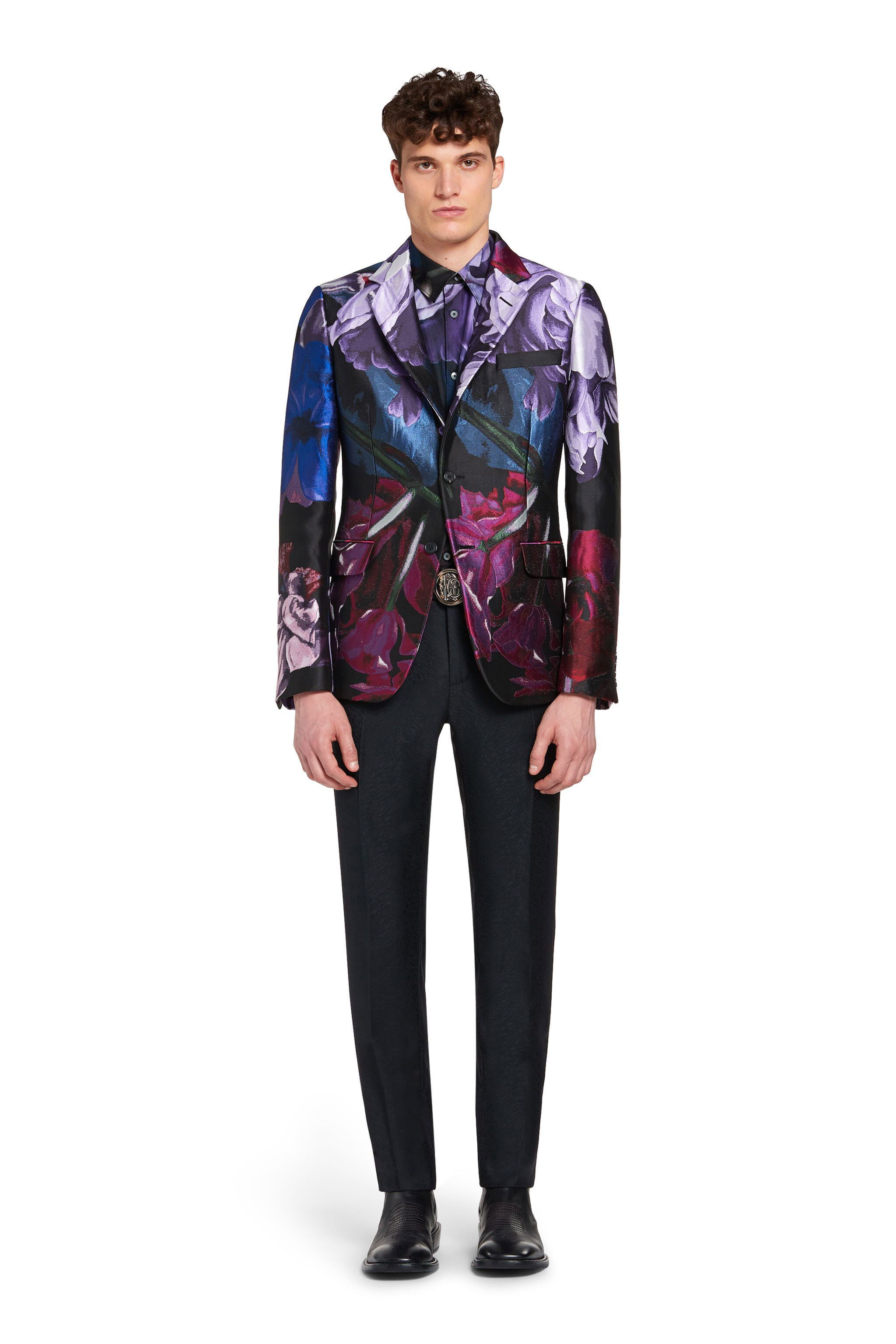 RC Camicia con stampa Marchito DEEP PURPLE/BLACK JNT730-2NS02