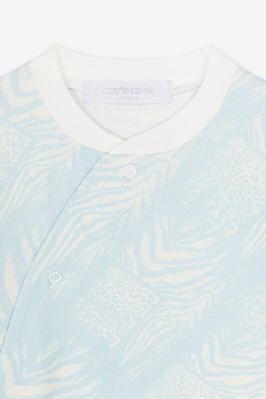 JU Animalier Patchwork-Print Babygrow Set Light Blue OJT80A-JMC76