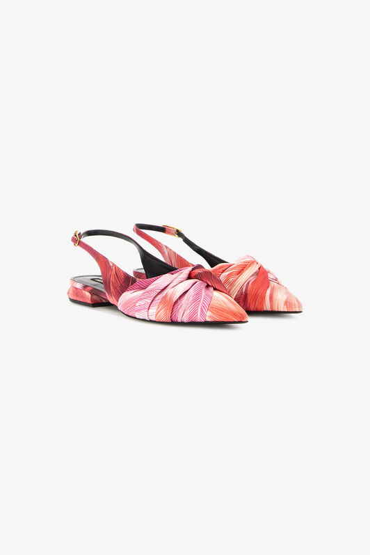RC Le Pettegole Slingback with Plumage print Fuchsia SWS100-SE380