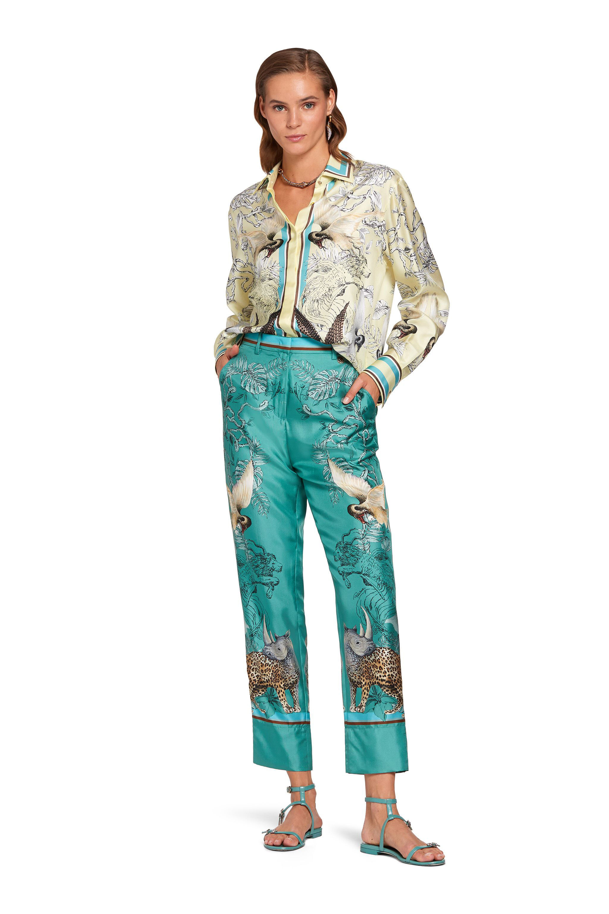 RC Camicia in seta con stampa Hybrid Animals BUTTERMILK KQT704-2NU28