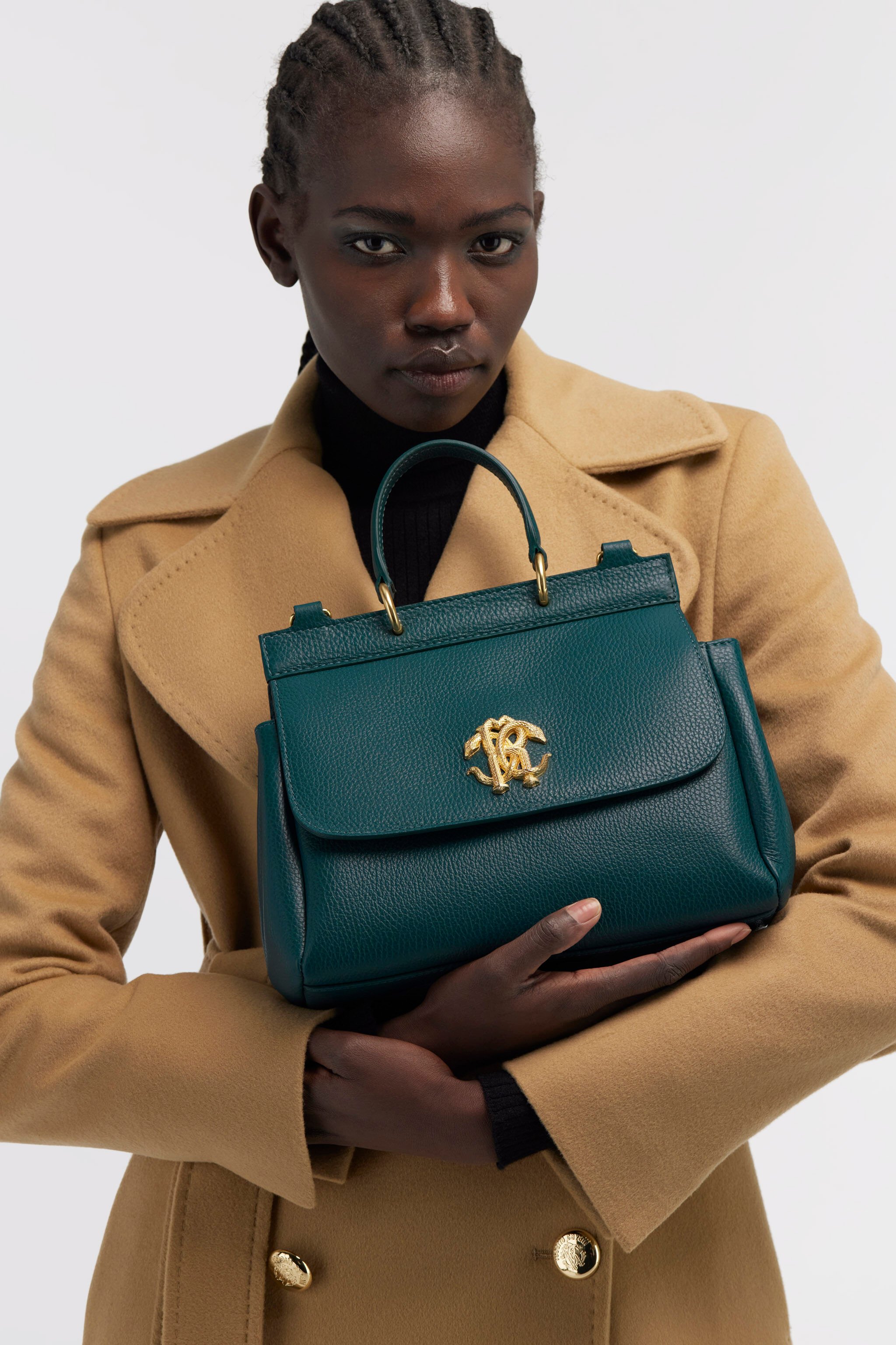RC Mirror Snake Shoulder Bag Grün/Gold KOB00C-PZA12