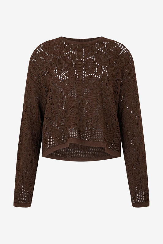 RC Crochet-Effect Sweater Brown VKM616-MAC01