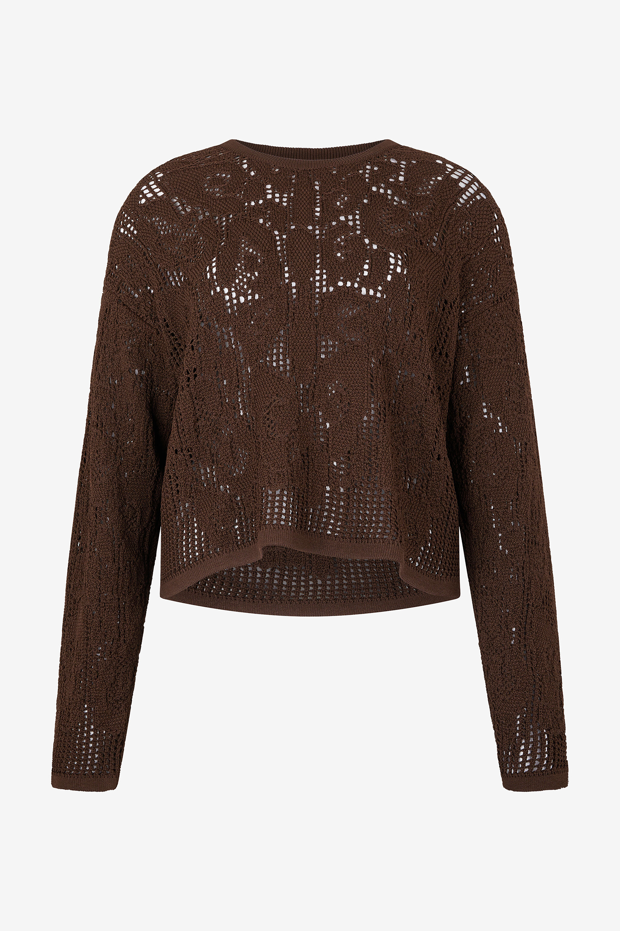 RC Crochet-Effect Sweater Brown VKM616-MAC01