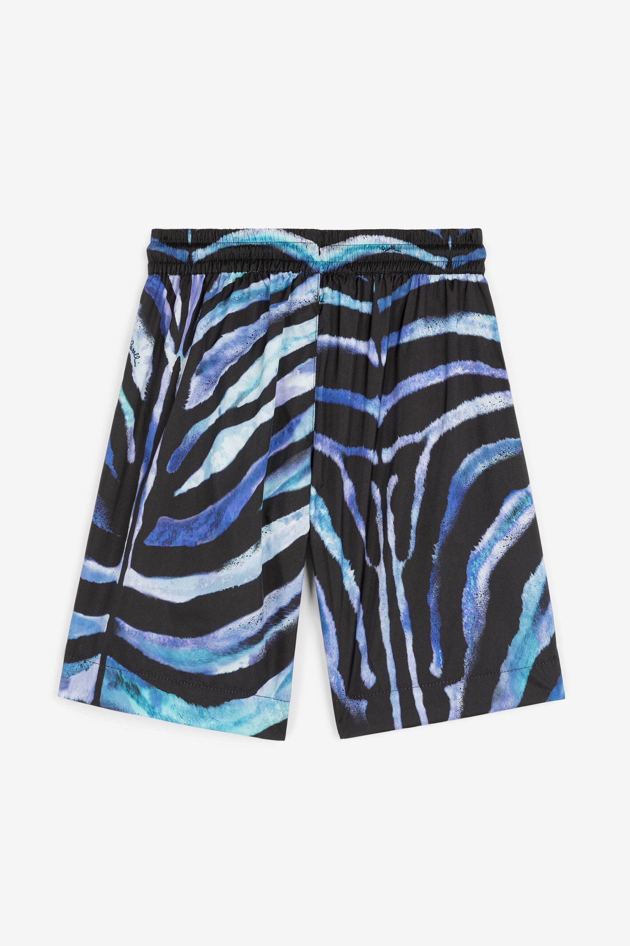 JU Badeshorts mit Zebra-Print und Logo Blau OJH011-3F000