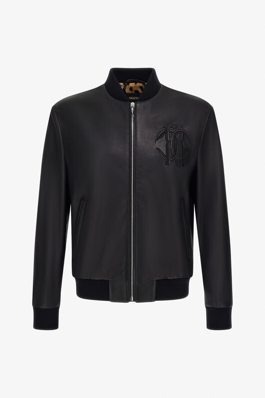 RC Bomber leather jacket Schwarz TRP860-PN002